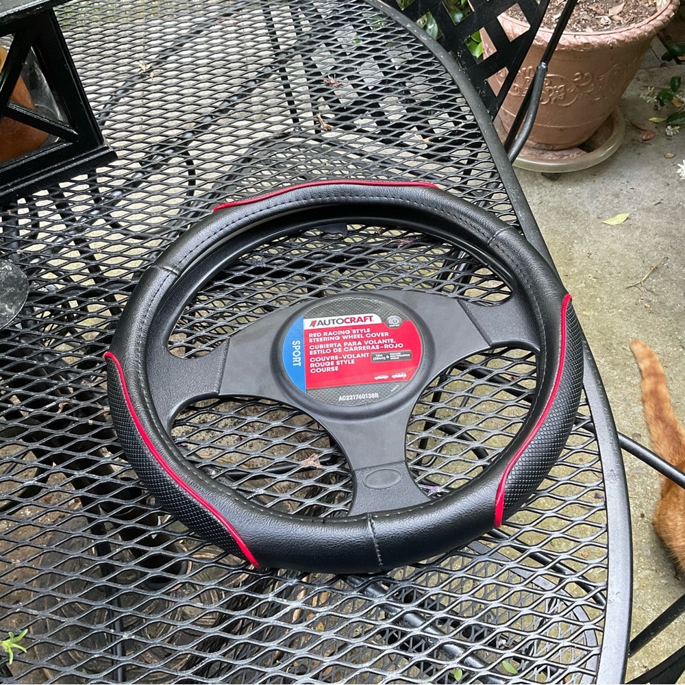 🏎️AutoCraft Red Racing Style Steering Wheel Cover! - Picture 2 of 16